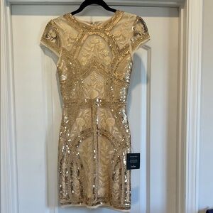 Lulu's Gold Sequin Mini Dress